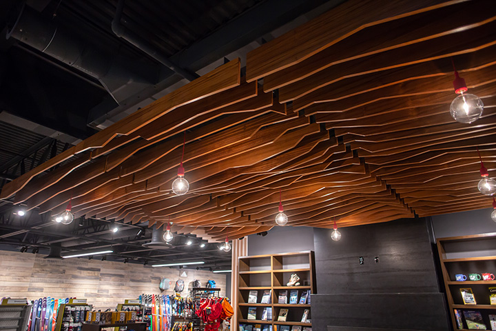 Teak wood ceiling