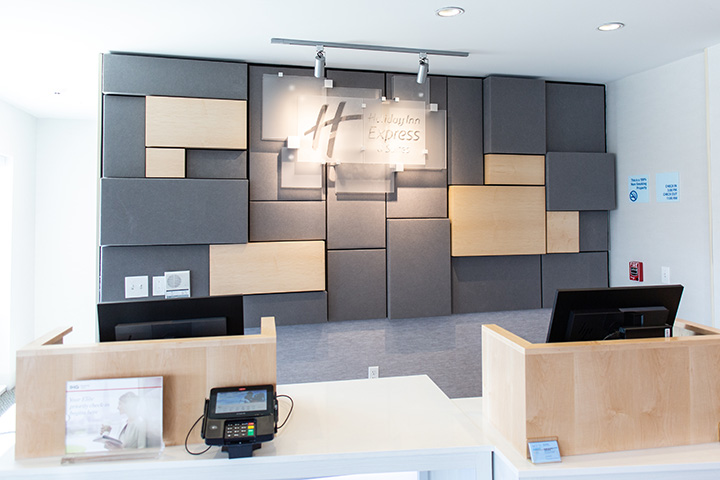 reception desk wall