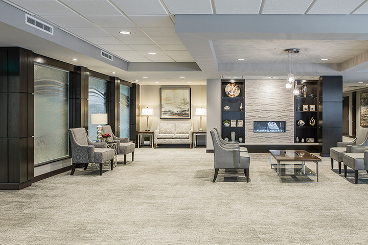 lobby bookcases and column enclosures
