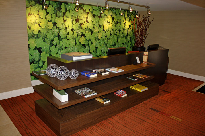 reception desk information table