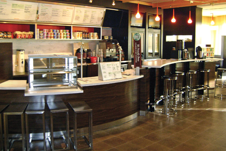 s-shape coffee bar