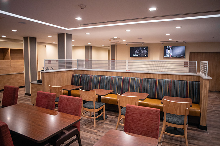 banquette dining area