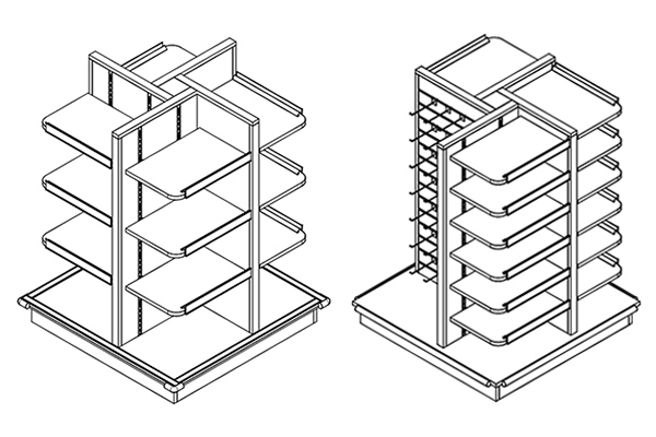 4-Way Merchandiser Drawings