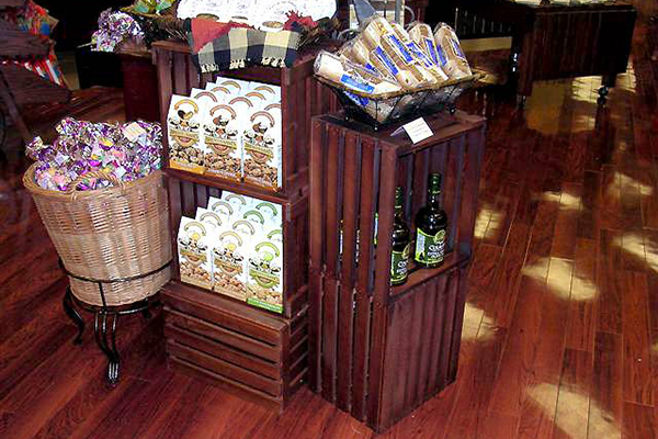 Smooth Wood Crate Merchandised