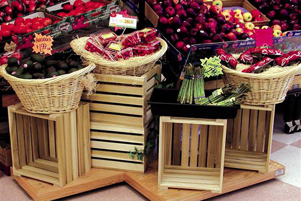 Smooth Wood Crate Merchandised