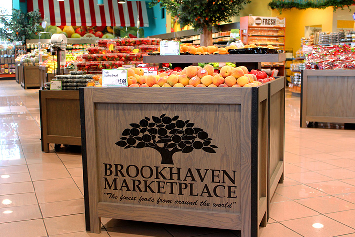 custom orchard bins with store branding