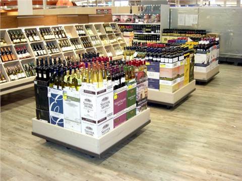 wine floor display